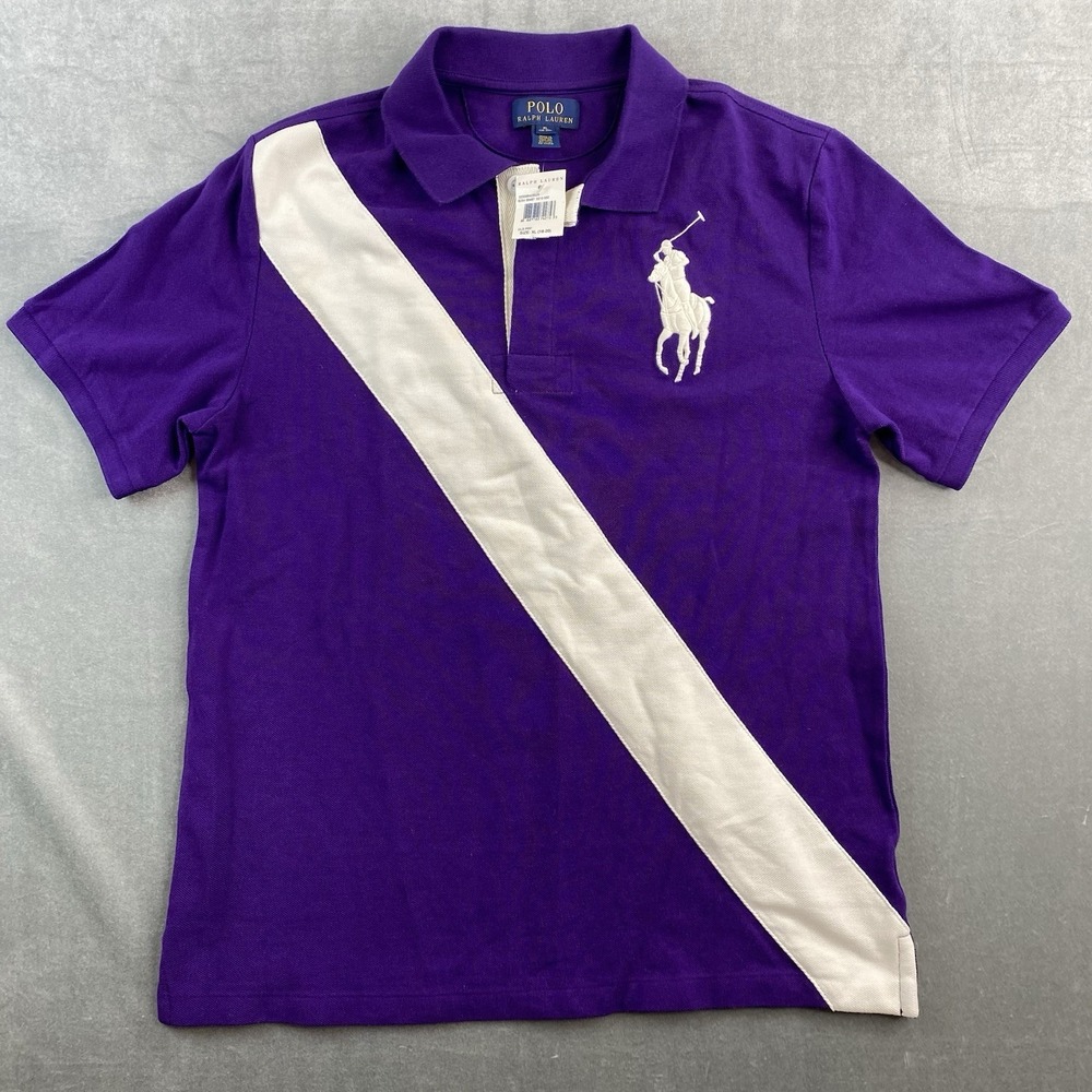 Polo Ralph Lauren Purple Big Pony Polo Shirt NWT Youth XL (Fits Women's XS-S) - Picture 1 of 9